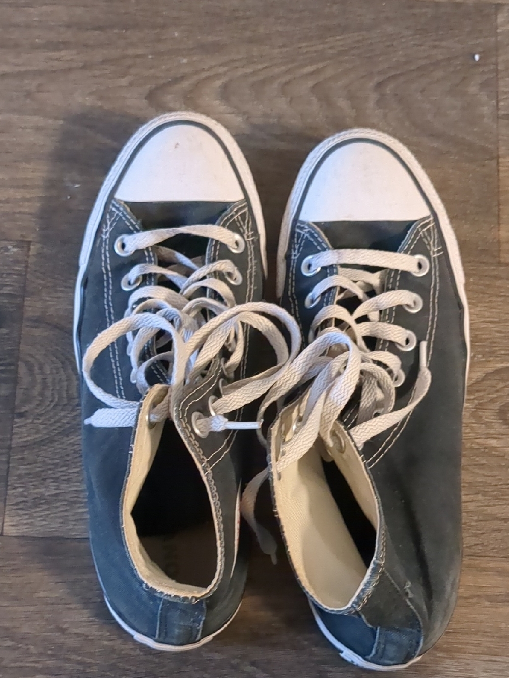 Classic High-Top Canvas Sneakers in Black and White